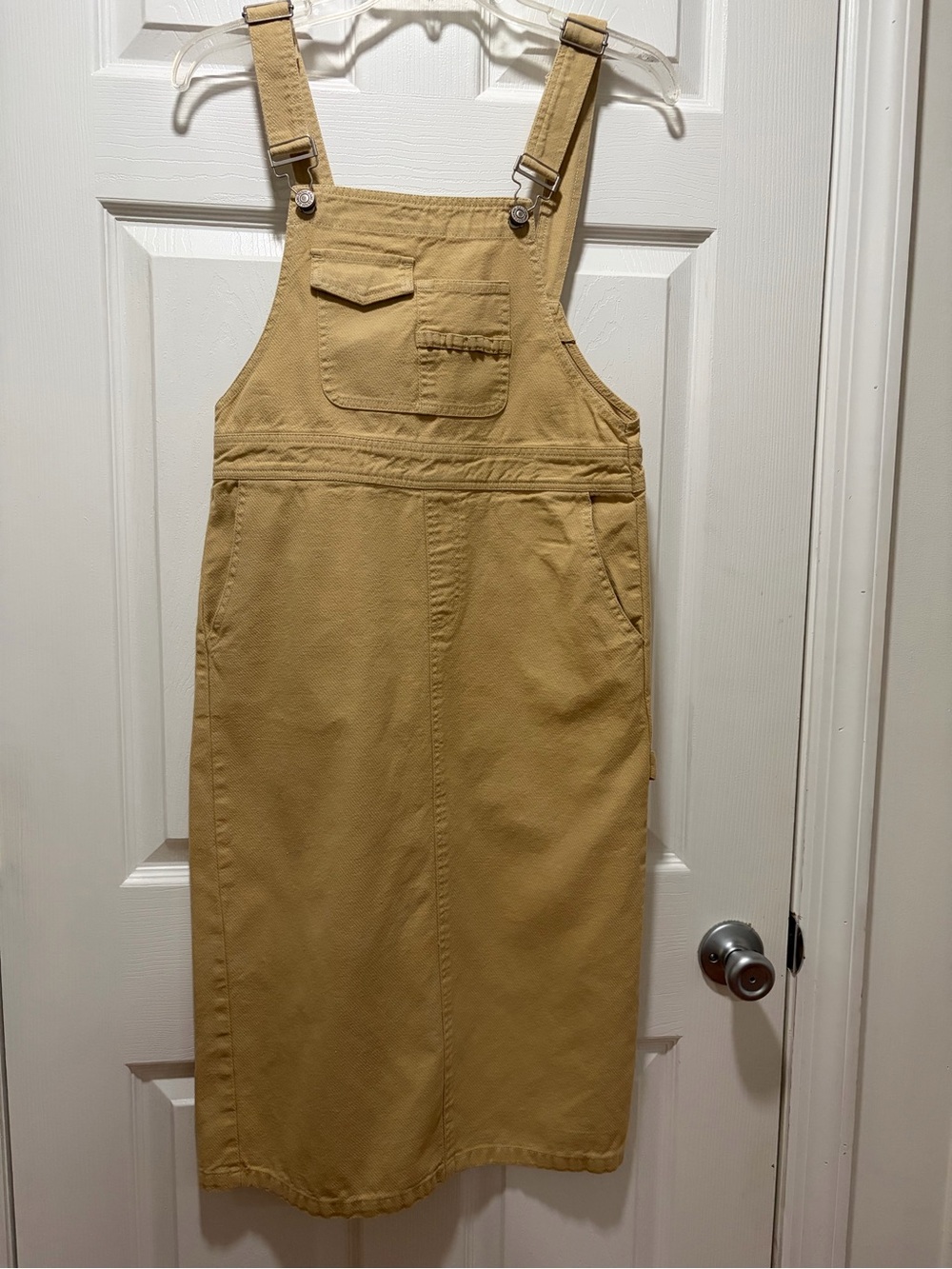 Midi Overall Skirt in Mustard Yellow